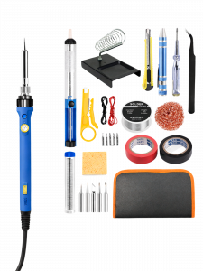 Паяльник электрический с терморегулятором, набор с индикаторной отверткой 30 в 1 Помощник PM-INP27